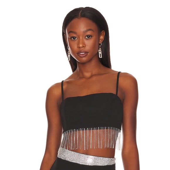 Revolve Superdown Irina Crystal Fringe Top - Picture 1 of 6